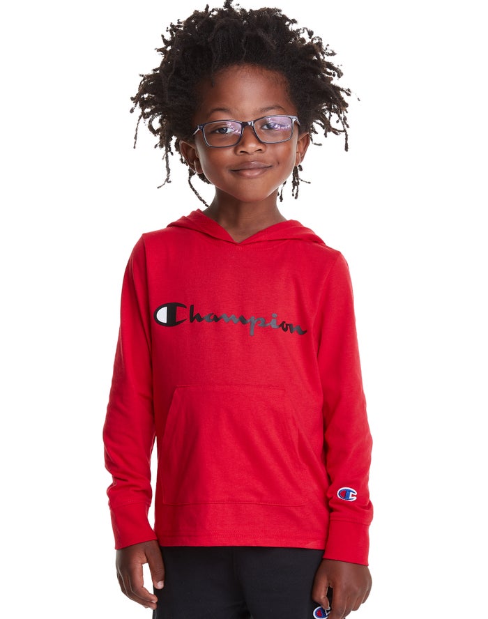 Champion Boys Hoodie NZ - T-Shirt Script Logo Red ( 2179-OWADT )